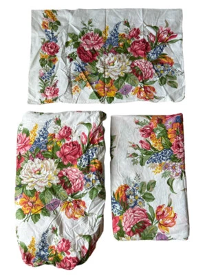 RALPH LAUREN MELISSA ПОЛНЫЙ ПЛОСКИЙ ЛИСТ И РЕЗИНКЕ БЕЛЫЙ ЦВЕТОК 1 СТАНДАРТ НАВОЛОЧКА - Изображение 1 из 4