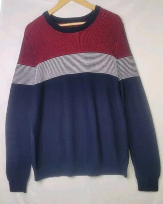 NWT Express Men's  Red White & Blue Crew Neck 100%  Pullover Sweater XL - Image 1 of 4
