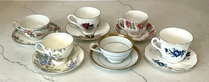 Lot of 6 Lovely Floral Vintage Tea Cups & Saucers Wedding Shower Tea Party *READ - Picture 1 of 12