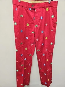 Loudmouth Herren 34x32 Golfhose Weihnachtsschmuck Party Urlaub Preppy  - Bild 1 von 11