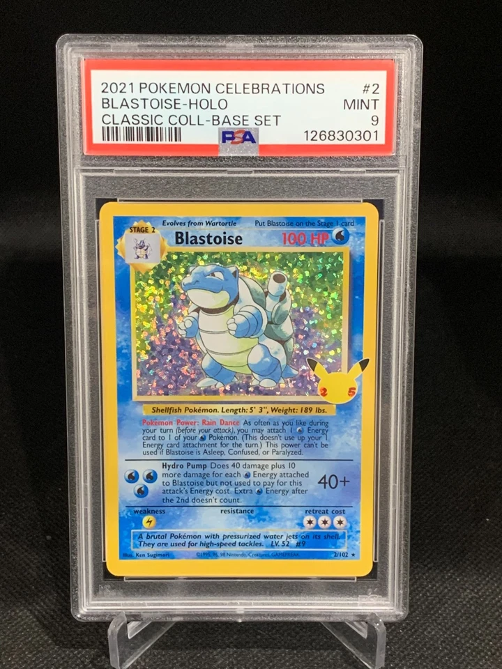 Pokemon PSA 9 MINT Celebrations Blastoise 2/102 Classic Collection Holo - Image 1 of 2