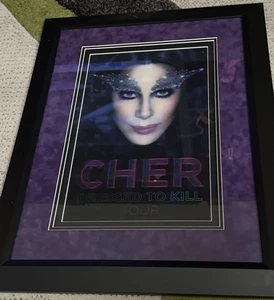 Cher individuell gerahmtes linsenförmiges Poster 15 x 22 Dress To Kill Tour - Bild 1 von 12