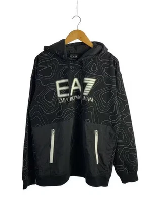 Sudadera con capucha EA7 EMPORIO ARMANI, talla M, algodón, negra, estampado integral, 6KPM26PJF6Z Foto 1 de 4