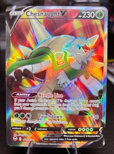 Pokemon TCG Chesnaught V Ultra Rare Holo Silver Tempest - Picture 1 of 2
