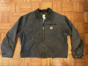 Vintage Y2K Carhartt J97 PTL Men's 2XL Blanket-Lined Grey Canvas Detroit Jacket - Picture 1 of 14