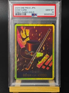 DON!! CARD PRB01-SABO-GOLD ONE PIECE PRB01 ONE PIECE CARD THE BEST- 2024 PSA 10 - Picture 1 of 2