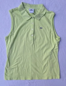 Camisa polo de tenis amarilla sin mangas Lacoste para mujer talla XL/46 - Imagen 1 de 5