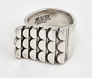RAR Norwegen + Designs AGE Sterling Modernist X Large Unisex Ring um 1960 - Bild 1 von 8