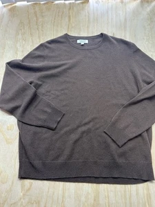 Nordstrom Womens 100% Cashmere Sweater XXL Brown Crewneck Lightweight - Picture 1 of 5