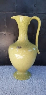 Vase Ruscha Craquelé pichet à anses cruche céramique jaune années 50/60 - Photo 1/4