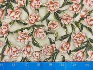 Tina Scrap 9”x21” Tulip Flower Easter Garden Floral Les Jardin OOP FABRIC COTTON - Picture 1 of 1