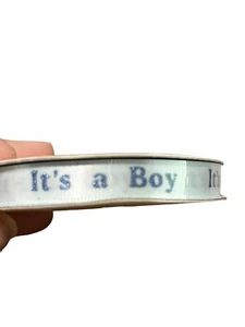 It's a Boy White Blue Baby Shower Ribbon 3/8" 10 yard - Picture 1 of 5