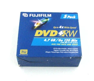 DVD RW Fujifilm Discs Disks DVDS 120 Min 4.7gb Jewel Cases Pack Of 5 - Picture 1 of 3