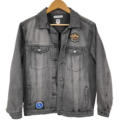 Chaqueta de Jean JunkFood Negra con Parches Def Leppard Talla Mediana Foto 1 de 4