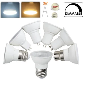 Dimmable 220V 7W GU10 MR16 GU5.3 E27 B22 36 Degree LED Spotlight Bulb White Lamp - Picture 1 of 17