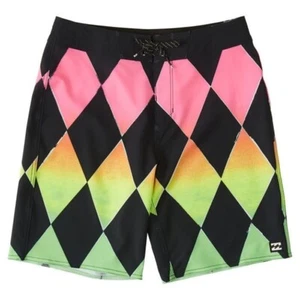 Billabong Neon Gradient Diamond Print Board Shorts NEW Boys 26 12/14 - Picture 1 of 4