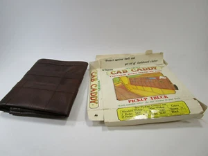 Vintage pick up truck vintage Brown vinyl seat Cab caddy cover storage western - Picture 1 of 9