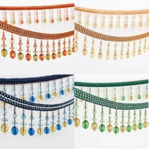 Curtain Sewing Tassel Fringe Trim Beaded Ribbon Cord Upholstery Craft Modern New - Picture 1 of 20