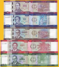 Liberia Set 5, 10, 20, 50, 100 Dollars 2016-2017 UNC Banknotes