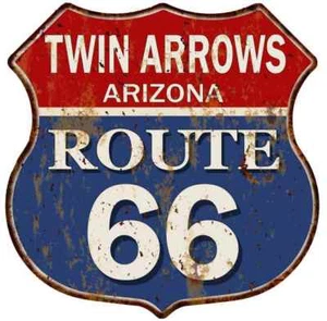 TWIN ARROWS, ARIZONA Route 66 Shield Metal Sign Man Cave Garage 211110013013 - Picture 1 of 1
