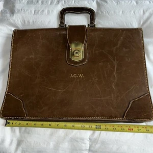 Vintage Atlas Philadelphia Attache Briefcase Bag Leather Doctor Lawyer Professor - Picture 1 of 14