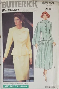 Butterick 4551 Easy Sewing Pattern Misses Skirt Top Scarf Size 12 14 16 Uncut - Picture 1 of 3
