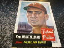 ken heintzelman (philadelphia phillies -p) 1953 TOPPS ARCHIVES reprint card #136