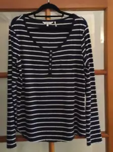 Fat Face Blue and White Striped Long Sleeve Top Size Uk12 (Very good condition) - Picture 1 of 7