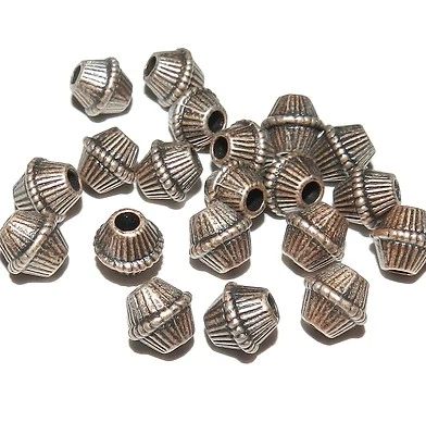 MB329 Cuentas de metal bicono acanalado acanalado corrugado de 9 mm de cobre envejecido 20 piezas Foto 1 de 2