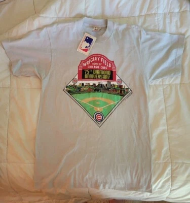 CHICAGO CUBS Wrigley Field 1989 Vintage 75th Anniversary Medium W/ Tag T-Shirt - Image 1 of 3