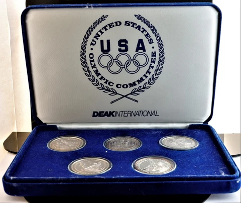 Deak International 1988 United States Olympics .999 Fine Silver 5 Coin Set Cover