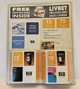 HP Inkjet Black 15 + Tricolor 78 Tintenpatronen versiegelt abgelaufen 2004 - Bild 1 von 5