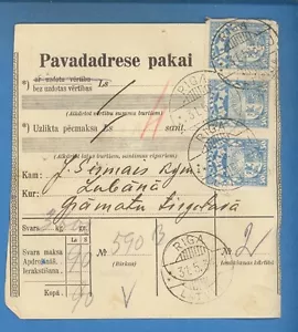 1934 LATVIA PARCEL POST COVER CANCEL RIGA TO LUBANA 982 - Picture 1 of 2