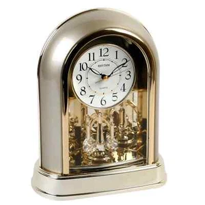Rhythm Gold Arch Mantel Quartz Clock with Crystals 4SG696WR18 - Picture 1 of 1