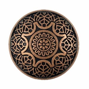 10 Pieces Arabesque Flower Metal Shank Buttons. 25mm 1 inch Antique Copper - Picture 1 of 6