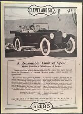 1926 CLEVLAND SIX  Original Vintage Full Page Print Ad / Advertisment