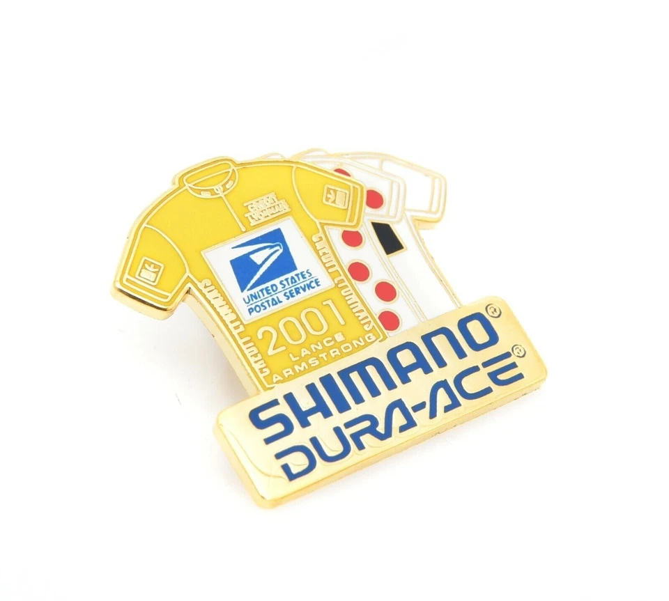 Pin de solapa único Tour de Francia 2001 Shimano Dura-Ace Lance Armstrong USPS Foto 1 de 1