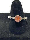 Womens Sz 675 Silver Tone Pink Solitare Rhinestone Ring My Story Isnt Over