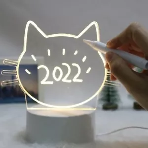 Girl Bedroom Sleep Light Cute Acrylic LampRewritable Night Light with Message - Picture 1 of 4