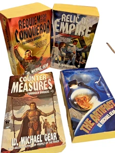 Lot Of 4 Vintage W Michael Gear Books: Artifact, Forbidden Borders #1 #2 and #3 - Picture 1 of 17