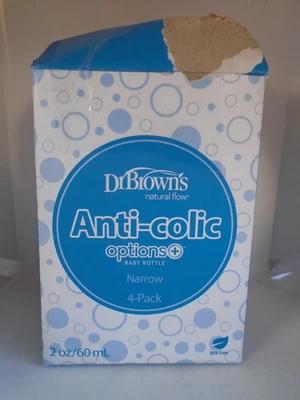 Dr. Browns Flujo Natural Opciones Anticólicos + Biberón Estrecho Paquete de 4 - CAJA ABIERTA Foto 1 de 3