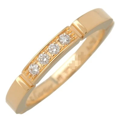 Auténtico anillo de diamantes Cartier Maillon Panthere 4P 750YG #8 oro amarillo usado envío gratuito Foto 1 de 4