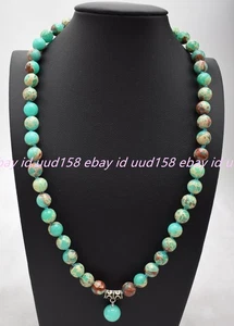 Encantador collar de cuentas de piedras preciosas redondas de jaspe Shoushan natural de 8/10 mm 16-28 pulgadas - Imagen 1 de 12