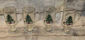 4 Spode Christmas Tree  Footed Glasses Christmas 🎄  - Picture 1 of 5