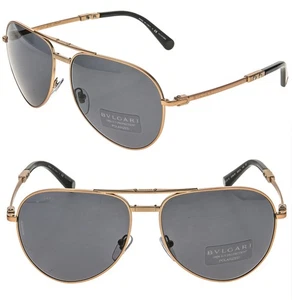 BULGARI BV5034K Le Gemme Black Rose Gold 18K Plated POLARIZED Foldable 5034 - Picture 1 of 13