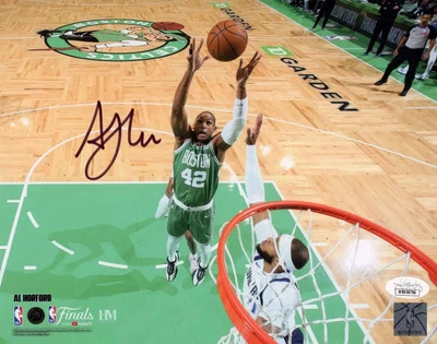 Foto 8x10 firmada por Al Horford Boston Celtics de las Finales de la NBA; CERTIFICADO DE AUTENTICIDAD JSA Foto 1 de 2