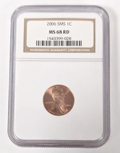 2006 MS68 RD Lincoln Penny SMS 1c US Mint Coin - NGC - Picture 1 of 7