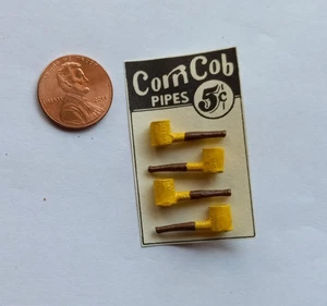 Miniatur Puppenhaus Laden Werbekarte Maiskolben Pfeifen .. 2" Höhe x 1" Breite - Bild 1 von 3