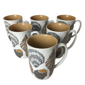 1979 Fitz & Floyd Seashells Variation Coffee Tea Mugs RARE Vintage SET OF 6 - Picture 1 of 17