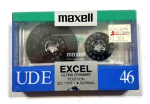 MAXELL UDE I 46 EXCEL casete de audio cinta en blanco sellado Hecho en Indonesia Tipo I - Imagen 1 de 3